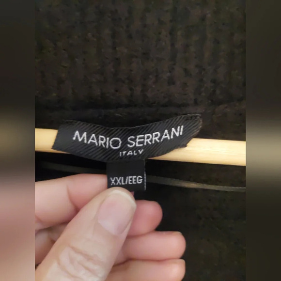Mario Serrani Shawl collar sleeveless Cardigan Knit sweater vest black 2X - Picture 6 of 8